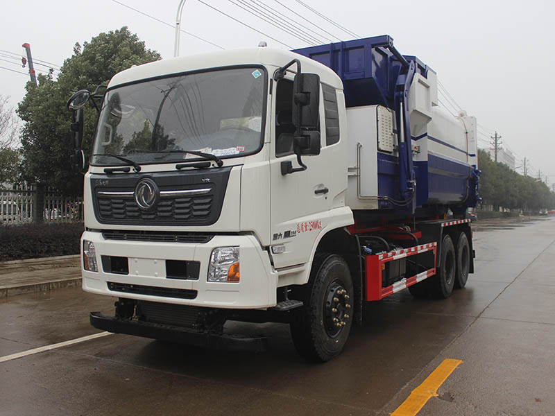 東風天錦后八輪鉤臂車SCS5252ZXXDFH6車廂可卸式垃圾車