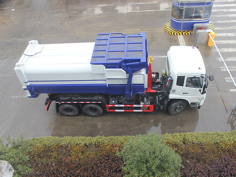 東風天錦后八輪鉤臂車SCS5252ZXXDFH6車廂可卸式垃圾車