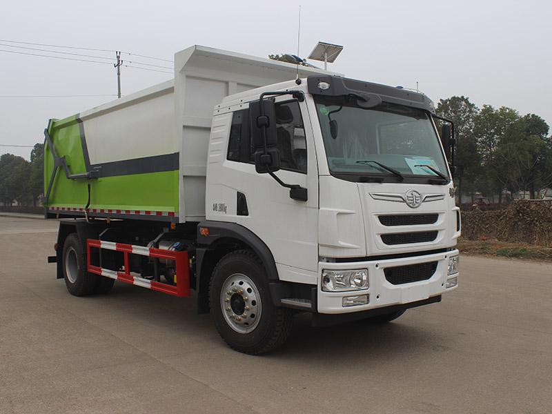 解放龍V底盤壓縮式對接垃圾車